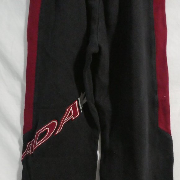 Athletic Track Pants | small | Black with Burgundy Side Stripes and Canada print - Picture 12 of 16